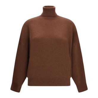 Brunello Cucinelli Maglione a collo alto in cashmere - - Knitwear - Donna - Marrone - M