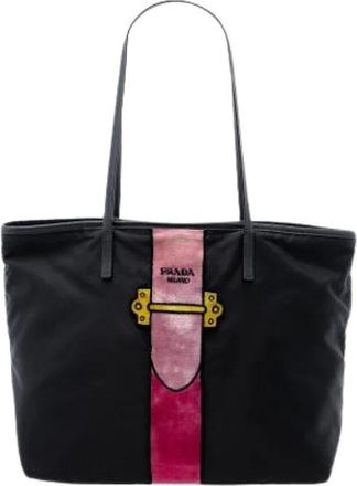 Prada Pre-owned Nylon Tote Bag - Dames - Vintage Shopper - Zwart - ONE Size - Nylon - Vintage