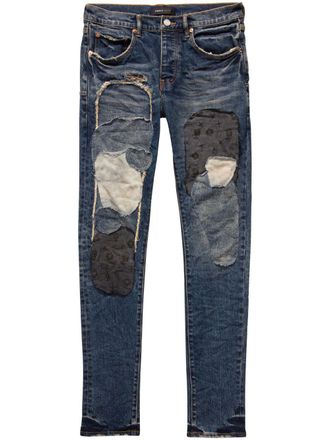 Purple Jeans met patchdetail - Blauw