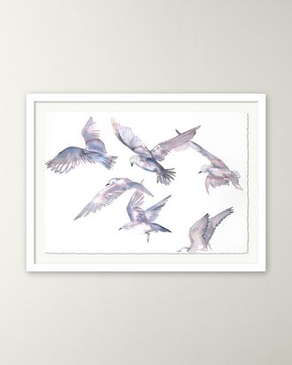 RFA Fine Art Seagulls in Flight Framed Giclee Print by Elizabeth Becker