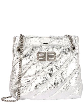Balenciaga Xs Metallized Quilted Crush Leather Tote