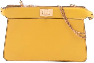 Fendi 2008-2025 Small Nappa Peekaboo ISeeU East West Chain crossbody bag - Yellow