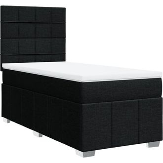 vidaXL Cama Box Spring Con Colch&oacute;n Tela Negro 80x200 Cm Vidaxl