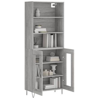 Berkfield Home Highboard Grey Sonoma 69.5x34x180 cm Engineered Wood