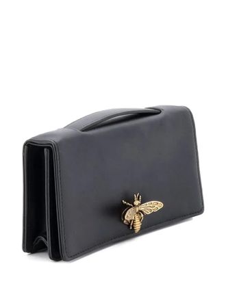Dior Bee Leather clutch bag - women - Calf Leather - One Size - Black