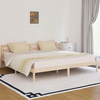 Berkfield Home Day Bed Solid Wood Pine 200x200 cm Super King in Brown
