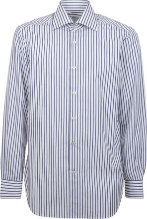 Kiton Overhemden, Heren, Blauw, XL, Casual Overhemd