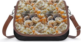 Generic Seafood Risotto Womens Crossbody Bag Fashion Shoulder Handbags Message Tote Bag with Adjustable Strap