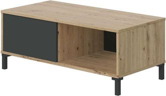 F.R.S. Tavolino fisso Brooklyn in rovere Nodi e grigio antracite in stile industriale