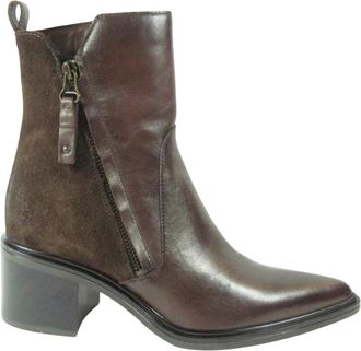 Mjus Enkellaarsjes - Dames - Schoenen - Bruin - Maat: 38 EU Leer