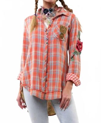 Aratta Ellie Plaid Shirt In Tangerine