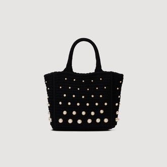 Sandro Beaded crochet bag