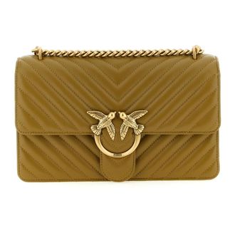Pinko Love One Classic quilted nappa leather crossbody bag - female - PINKO - Shoulder Bags - Green - ONE SIZE - Bags