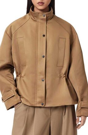 AllSaints Oversize Luellah Jacket in Greige Brown at Nordstrom, Size X-Small