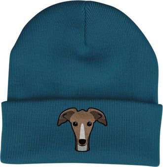 Bang Tidy Clothing Greyhound Beanie Hat - Dog Lovers Gifts for Women - Winter Hats for Women - Knitted Wooly Ladies Hats - Dog Walking Accessories - Embroidered Gifts fo