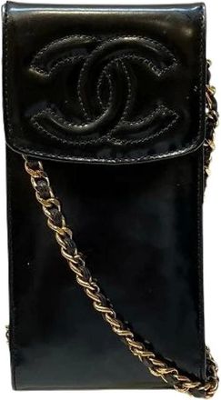 Chanel Pre-owned Cross Body Bags, female, Black, Size: ONE SIZE Pre-owned Vintage Leather Cross Body Bag