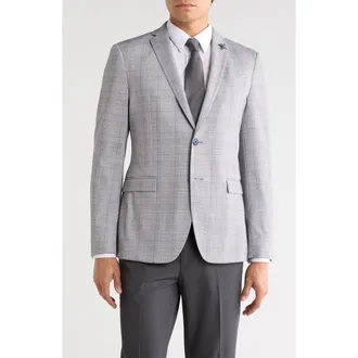 John Varvatos Plaid Two-Button Sport Coat in Tan at Nordstrom Rack, Size 36 Regular