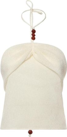 Magda Butrym Sleeveless Top - Dames - Tops zonder mouwen - Wit - S - Leer - Tops