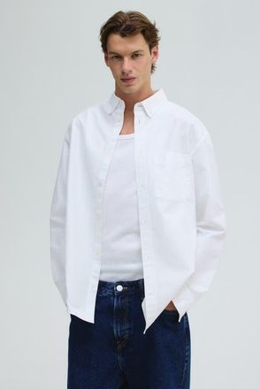 H&M Regular fit oxford shirt in White at Nordstrom, Size Xx-Large