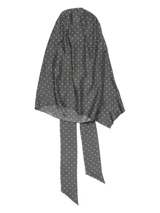 Acne Studios bow-tie asymmetric top - women - Silk - 34 - Grey