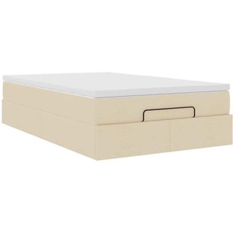 vidaXL Estructura De Cama Otomana Colch&oacute;n Tela Crema 120x190 Cm Vidaxl