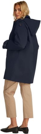 Tommy Hilfiger Womens Cotton Nylon Hooded Trench Coat, Blue (Desert Sky), 14