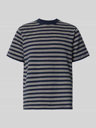 Selected Regular Fit T-Shirt aus Baumwoll-Mix Modell ELI in Marine, Gr&ouml;&szlig;e XXL