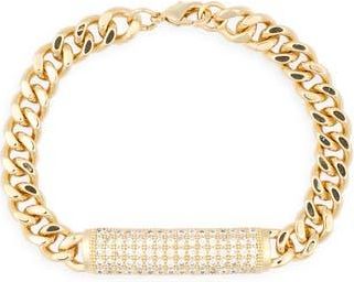 Nordstrom Rack Cubic Zirconia Bar Chain Bracelet in Clear- Gold at Nordstrom Rack