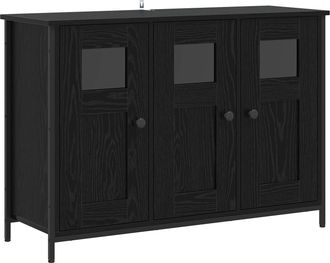 vidaXL Aparador Roble Negro 100 X 35 X 70 Cm Madera De Ingenier&iacute;a Vidaxl