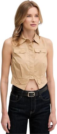 Gaud&igrave; Buttoned Cotton Shirt - Dames - Tops - Beige - Maat: L Katoen