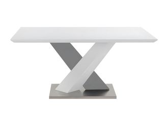 VENTE-UNIQUE.COM Mesa fija efecto madera gris, blanco