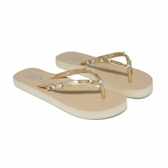 Brighton Womens V-Thong Flat Flip Flops In Gold