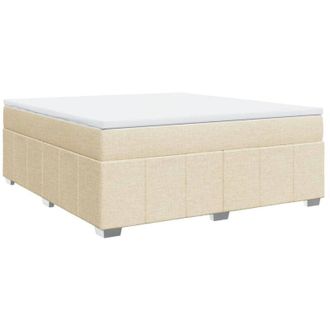vidaXL Vidaxl - Cama Box Spring Con Colch&oacute;n Tela Color Crema 180x200 Cm