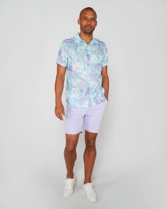 Lords of Harlech Uomo Springtime Short Sleeve Fine Linen Shirt in Springtime Spearmint at Nordstrom, Size Xx-Large