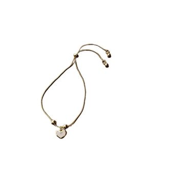 Generic Simple Fashion Love Heart Pendant Bracelet for Women Gold Small Round Beads Link Chains Bracelets Romantic Jewelry Party Gifts Professional Process