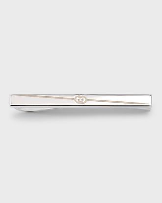 Gucci Men & apos;s Gucci Tag Tie Bar, 60x60mm Silver