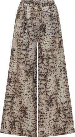 Pinko Beige Printed Loose Drawstring Pants
