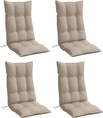 vidaXL Cojines De Silla Con Respaldo Alto 4 Uds Tela Oxford Gris Taupe Vidaxl