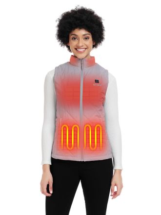 Ororo Womens Heated Gilet with Power Bank, Lightweight Quilted Heated Vest for Women (Charger Not Included) (Light Grey,XS)