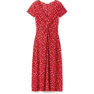 Mango Print Midi Dress in Red at Nordstrom, Size 6