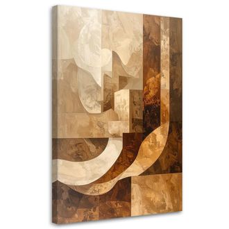 Feeby Cuadro En Lienzo, Abstracci&oacute;n Geom&eacute;trica En Beige, 80x120