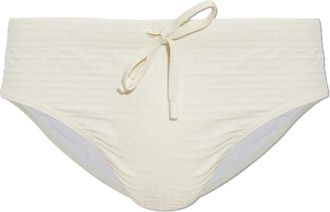 Balmain Monogram Zwembroek - Heren - Strandmode - Beige - 2XL - Leer - Badmode
