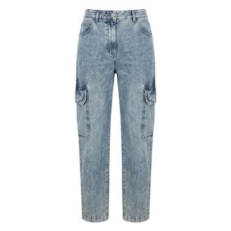 Moorer Dames, Jeans, Blauw, Maat: W29 Katoen