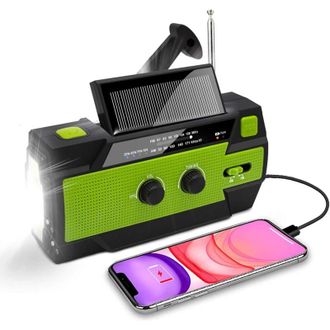 OEM Radio Solar, Radio Con Generador, Am/fm, Bater&iacute;a Recargable Integrada De 4000 Mah, 4 Modos, Linterna Led, Alarma Sos Para Emergencias Al Aire Libre (v
