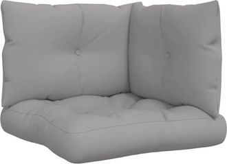 vidaXL Cojines Para Palets 3 Unidades Tela Gris Vidaxl