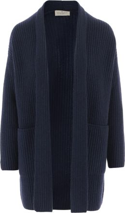 Bruno Manetti Navy Ribbed Cashmere Cardigan