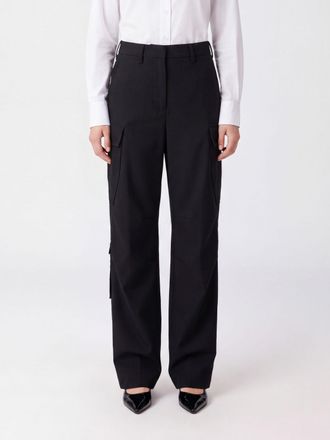 Stella McCartney Pantaloni cargo straight in lana a vita alta con tasche posteriori