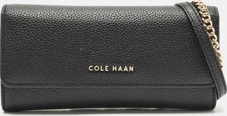 Cole Haan Black Leather Grand Series Wallet On Chain
