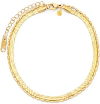 Petit Moments Salem Layered Snake & Bead Chain Anklet in Gold at Nordstrom