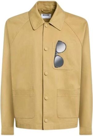 Moschino Printed cotton gabardine jacket - male - Moschino - Light Jackets - Beige - L - Jackets